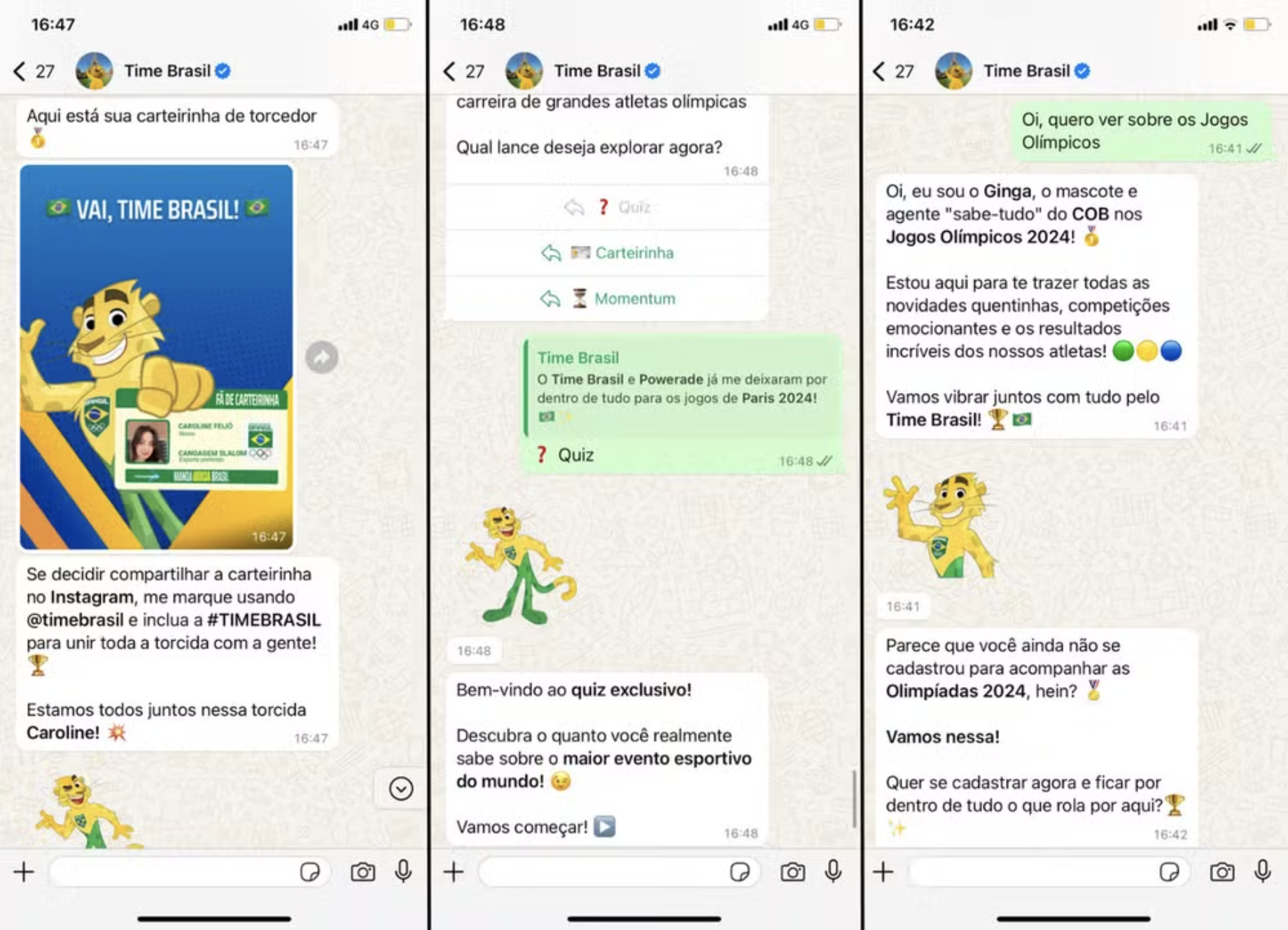Published technology coverage showing the Time Brasil WhatsApp experience